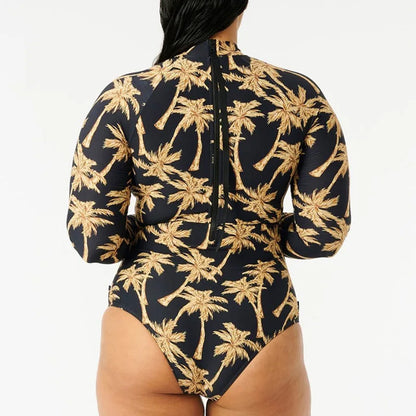 MUOLUX Rash Guard 2024 Long Sleeve One Piece Women Swimsuits Swimwear Female Monokini Uv Sun Protectio Zipper Sport Bathing Suit