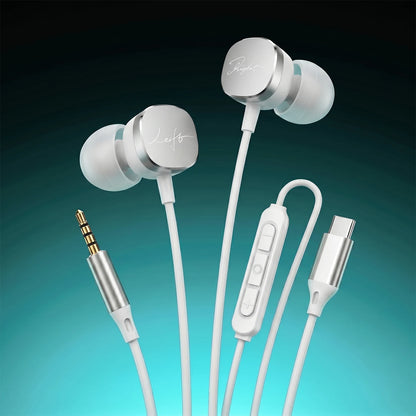 Type C Wired Headphones HiFi Bass Stereo Volume Control Headset In HD Mic Wired Earbuds For Samsung Galaxy S26 S25 S24 Earphones