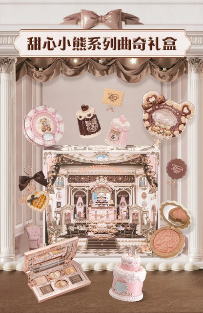 Flower Knows SWEETIE BEAR Makeup Box Gift Set All In One Perfume Shimmer Eye Shadow Palette Blush Lip Jelly Box 10 PCS