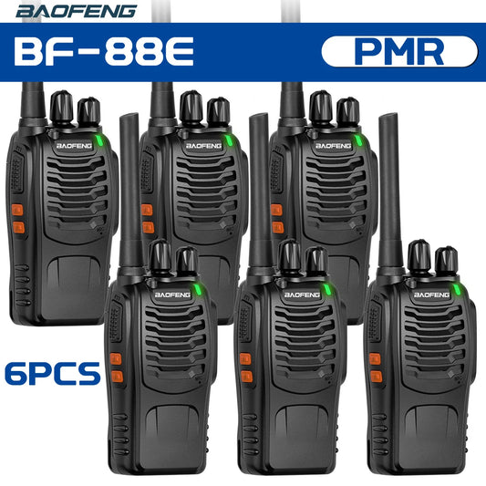 4/6PCS Baofeng BF-88E PMR446 Walkie Talkie Wireless Copy Frequency Long Range UHF 400-470MHz Ham Radio For Hunting Travelling