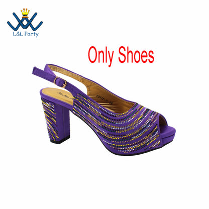 2023 Classics Peep Toe Lemon Green Color Hot Sale Sandals High Quality Women Shoes and Bag Set with Platform for Brithday Party