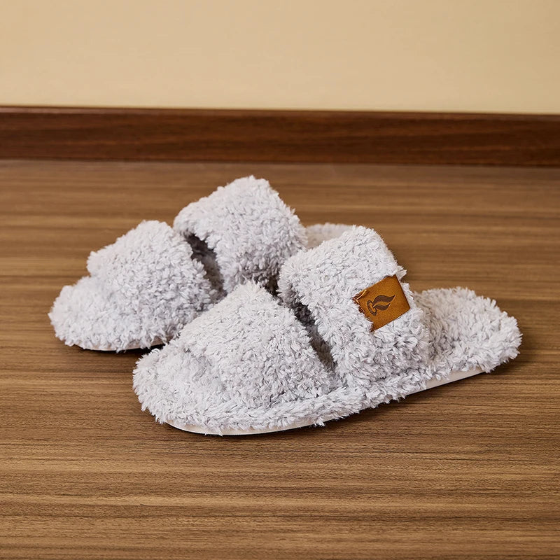 Fluffy Women's Slippers Home Soft Spring Autumn Luxury Designer Woman Shoes Elegant Faux Fuzzy Fur Slides Girl Non-Slip Open Toe