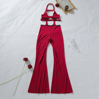 Diccvicc Jumpsuits for Woman Hollow Out Halter Bra Elegant Overalls Extreme Fashion Sexy Intimate Outfits Exotic Female Clothing