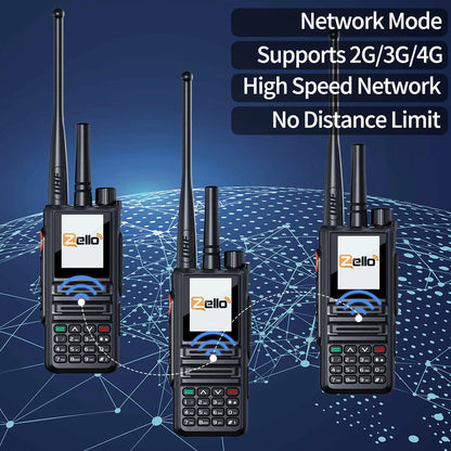 ABBREE GP-889 Dual Mode Global POC Network Walkie Talkie ZELLO Radio UHF Bluetooth WIFI 4G Sim Card Android Long Range Ham Radio
