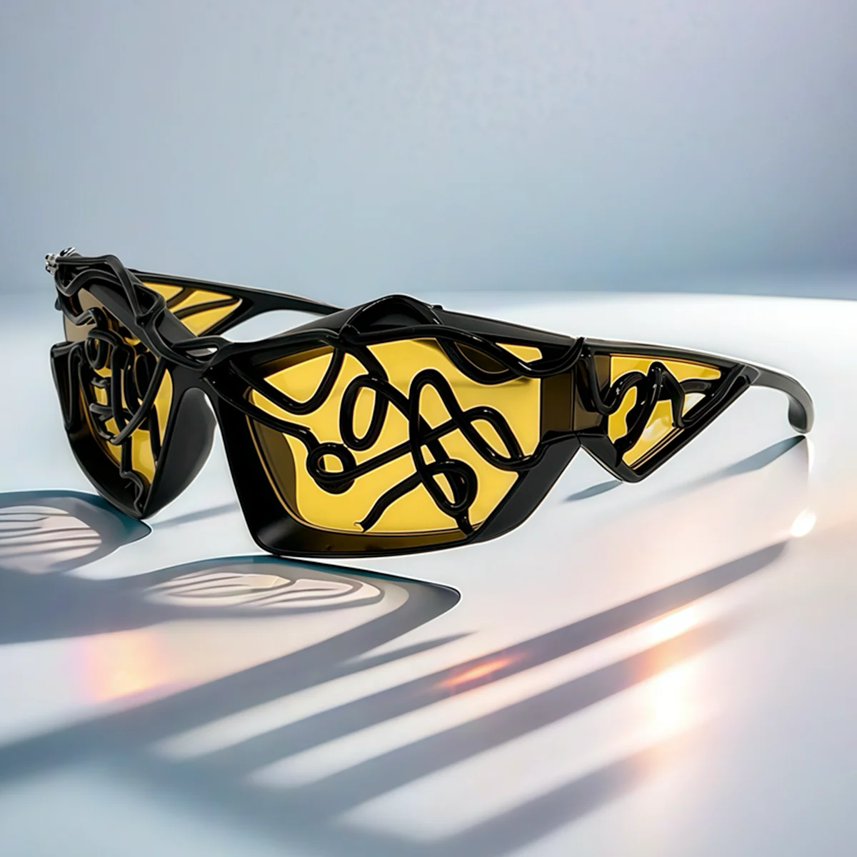 Personalized lines Trendy Y2K Futuristic Sunglass women Fashion Cool Cat Eye Sun Glasses for Men lentes de sol mujer