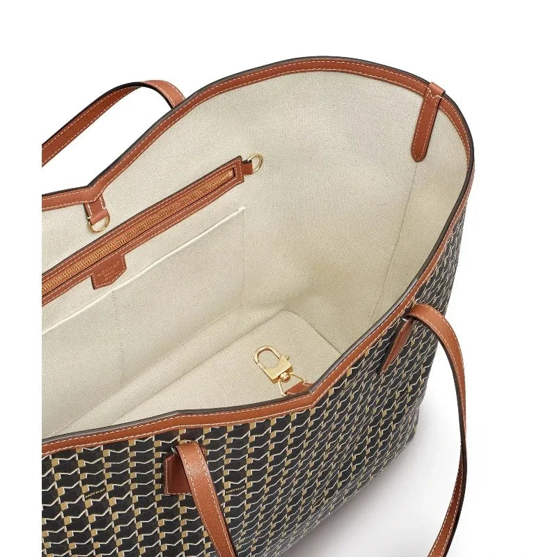 Luxury Brand Tote Bag Woman Classic Monogram Print Coated Canvas Handbag Large Capacity Shoulder Bag With Removable Zipped Pouch