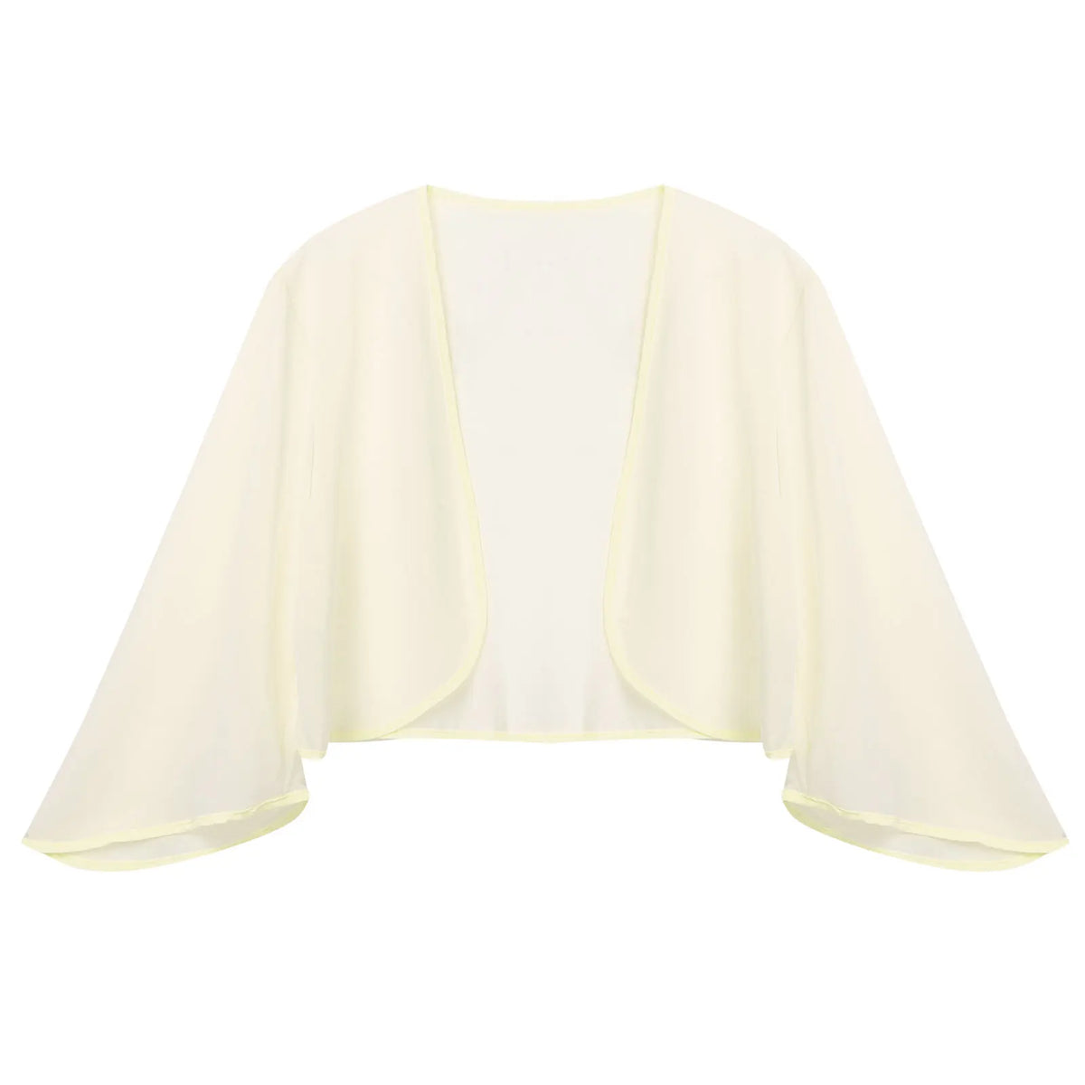 Womens 3/4 Sleeve Chiffon Cardigan Bolero Jacket Summer Elegant Wedding Party Bridal Dress Cover Ups Wraps Shawls Shrug