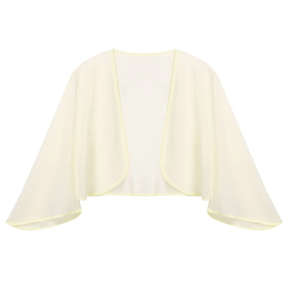 Womens 3/4 Sleeve Chiffon Cardigan Bolero Jacket Summer Elegant Wedding Party Bridal Dress Cover Ups Wraps Shawls Shrug