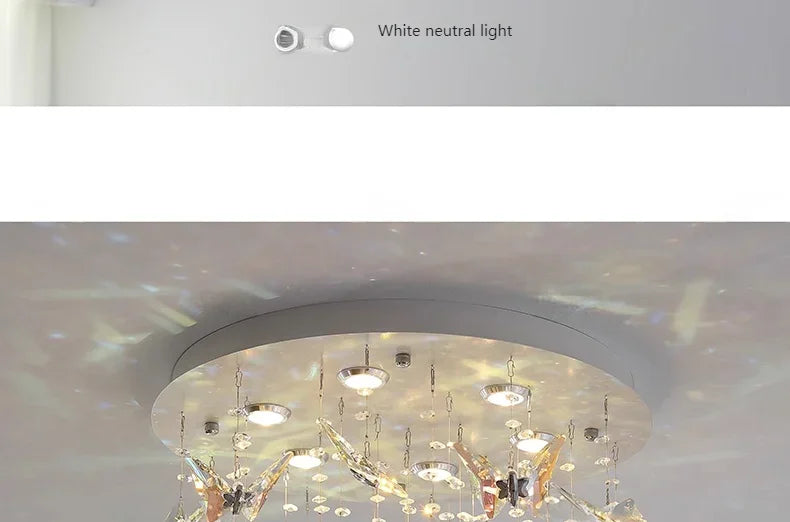 Vintage Crystal Ceiling Pendant Shining Creative LED Hanging Lamp Living Room Restaurant Chandelier Mood Light Indoor Lights