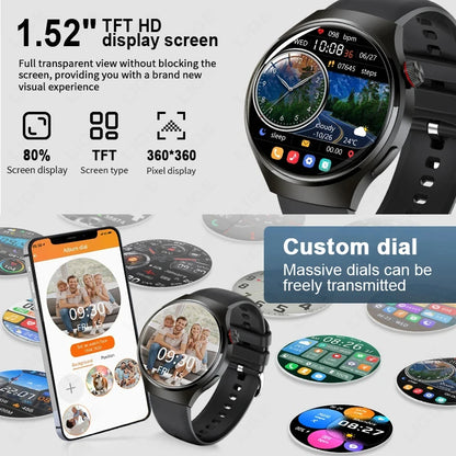 LAXASFIT 2026 New Smartwatch 1.52-inch HD Display Wireless Charging Bluetooth Calling Men's Sports Smart Watch