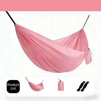 High Strength Colorful Hanging Hammocks Foldable Single and Double Size Camping Hammock Easy Setup Dacron Outdoor Swing Beach