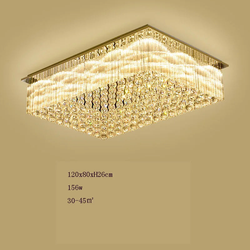 K9 Crystal Ceiling Lights LED Modern Lamps Luxury Chandelier Living Room Dining Bedroom Rectangle LED Lighting Hotel Mall Shop