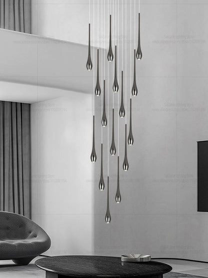Minimalist LED Chandelier Luxurious Modern Living Room Lighting Duplex Attic Home Decoration Dining Room Staircase Pendant Light