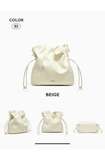 BAFELLI 2026 NEW WOMEN'S BAG LEATHER CASUAL BUCKET HANDBAGS FOR FEMALE TREND FASHION SHOPPER PURSE LUXURY BRAND SHOULDER