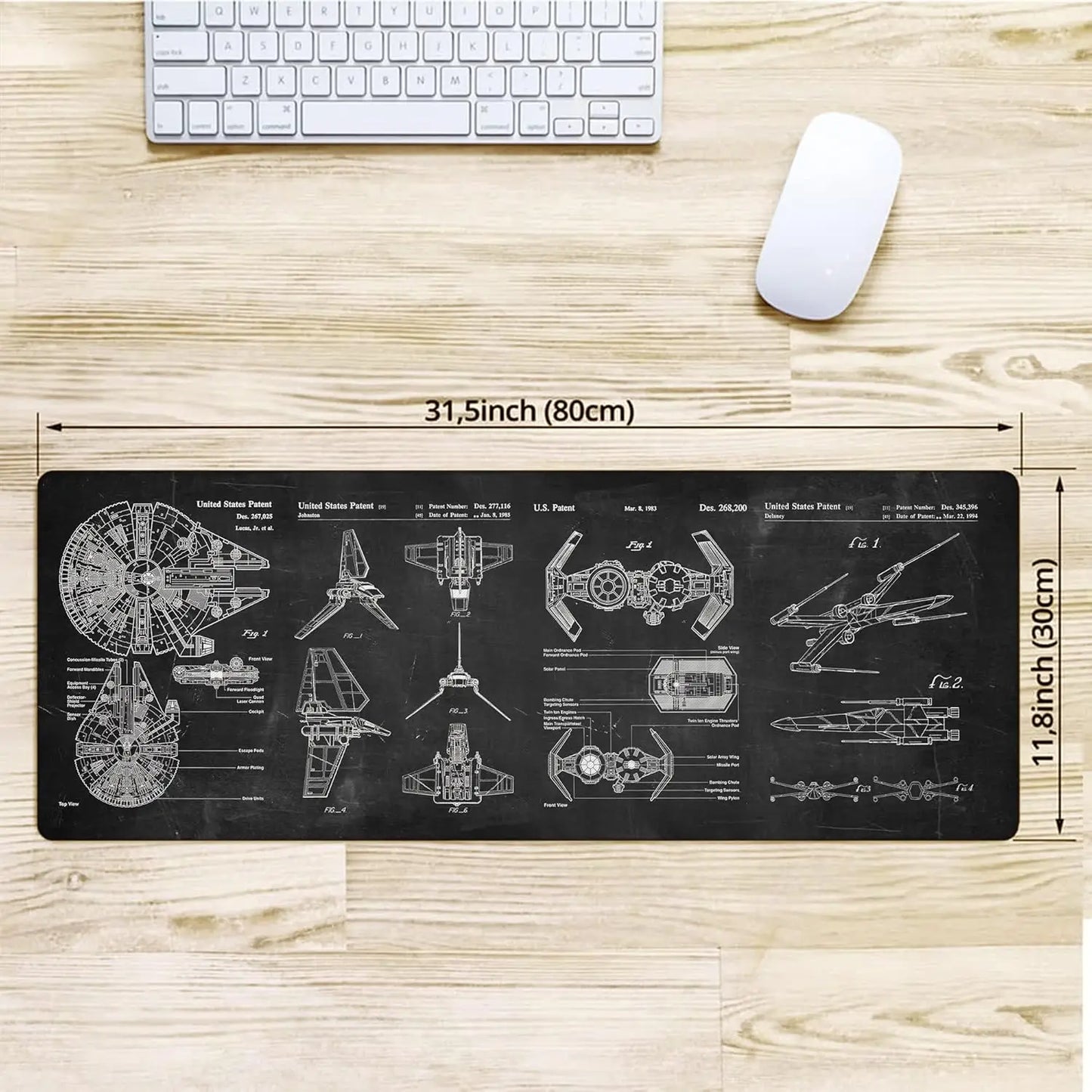 Spaceship space sci-fi console display plane large mouse pad XXL 90x40cm Rubber Anti-slip Gaming Keyboard Mats game accessories
