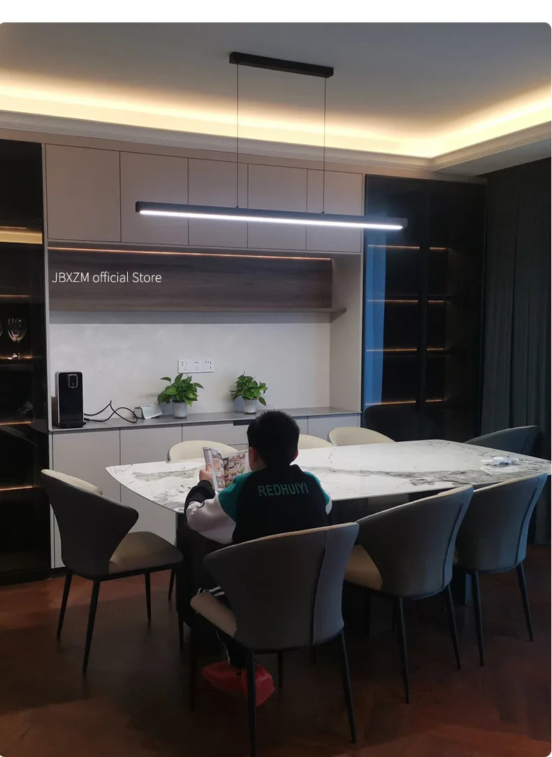 Dining Room Chandelier Dining Table Lighting Kitchen Bar Light LED Linear Lamp Restaurant Pendant Lights Modern Brief Droplight