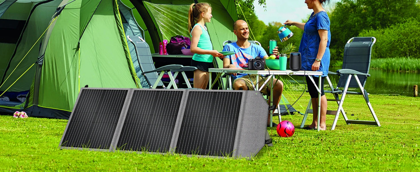 CTOLITY XP2000 UPS Power Station 2400W 2048Wh 640000mAh & SP100-ETFE 100W Foldable Solar Panel, LiFePO4 Outdoor Emergency Supply