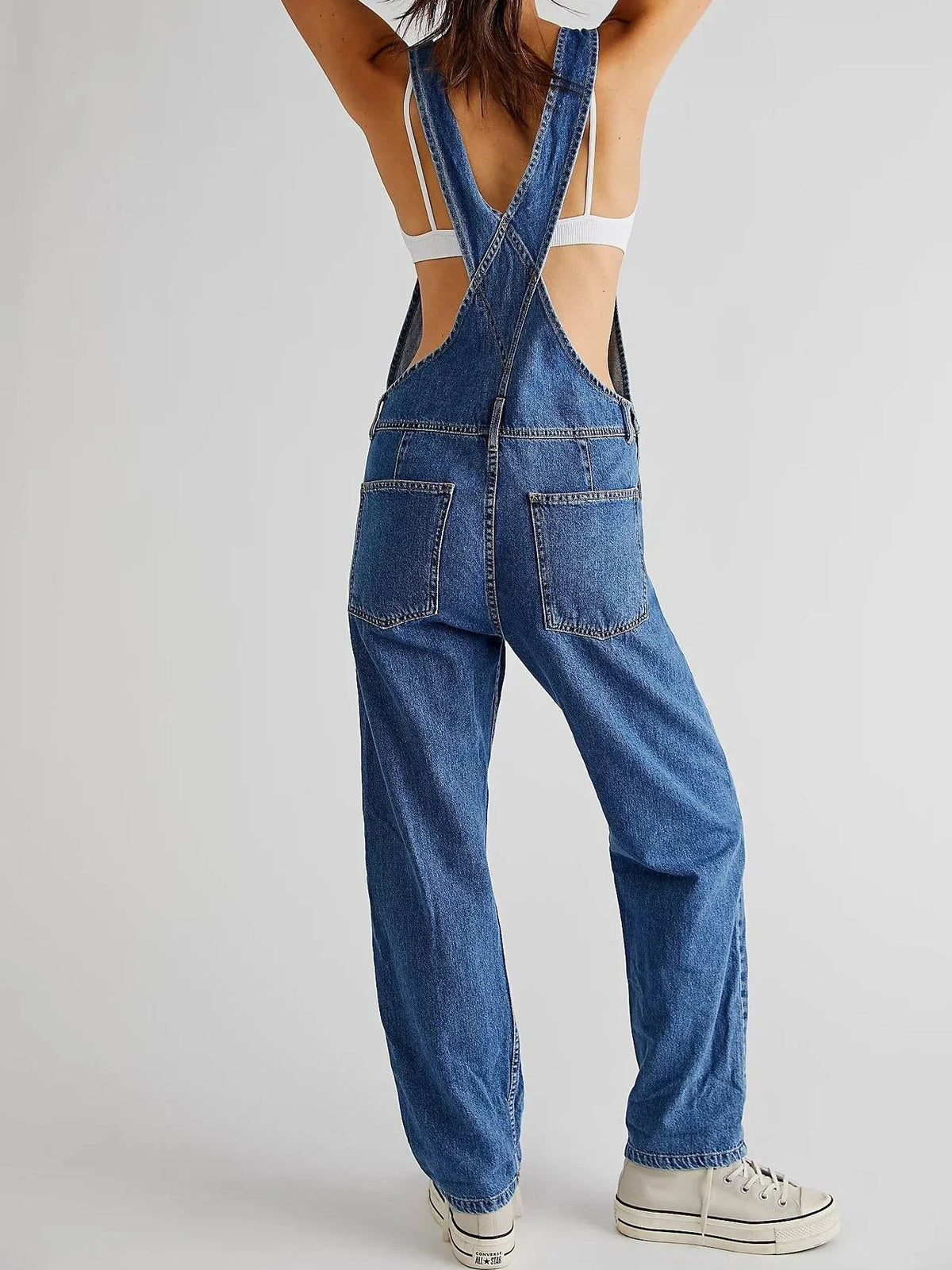 Denim Overalls Jumpsuit Rompers Women Blue Belted Hole Hollow Out E-girl Casual Work Pants Hot Y2k Jeans Long Pants Streetwear
