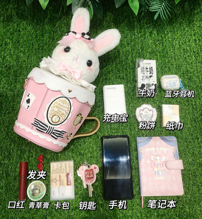 Japanese Original Lolita Cartoon Cute Rabbit Plush Shoulder Bag Sweet Kawaii Jk Uniform Oblique Span Bag