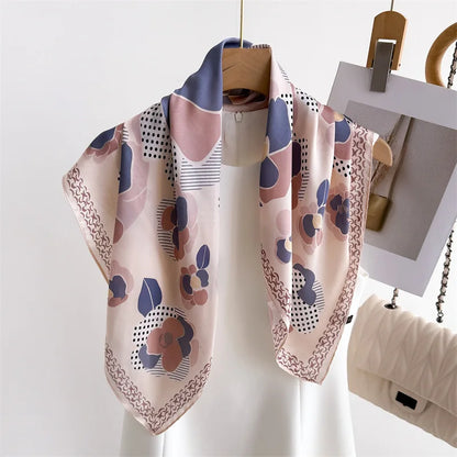 70*70cm Zebra Stripes Print Head Scarf for Women Silk Square Scarves Foulard Bandana Fashion Decorate Hijab Female Neckerchief