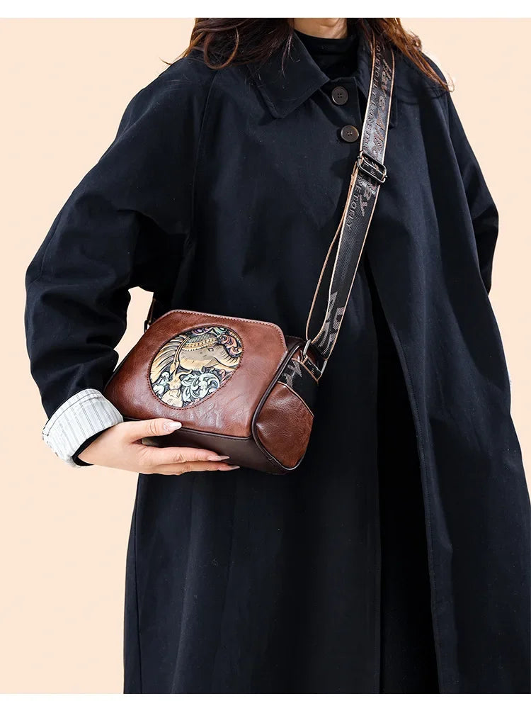 Women Crossbody Bag for Women Elephant Bags Fashion Print High Quality Leather Shoulder Bag Messenger Bags Sac a Main