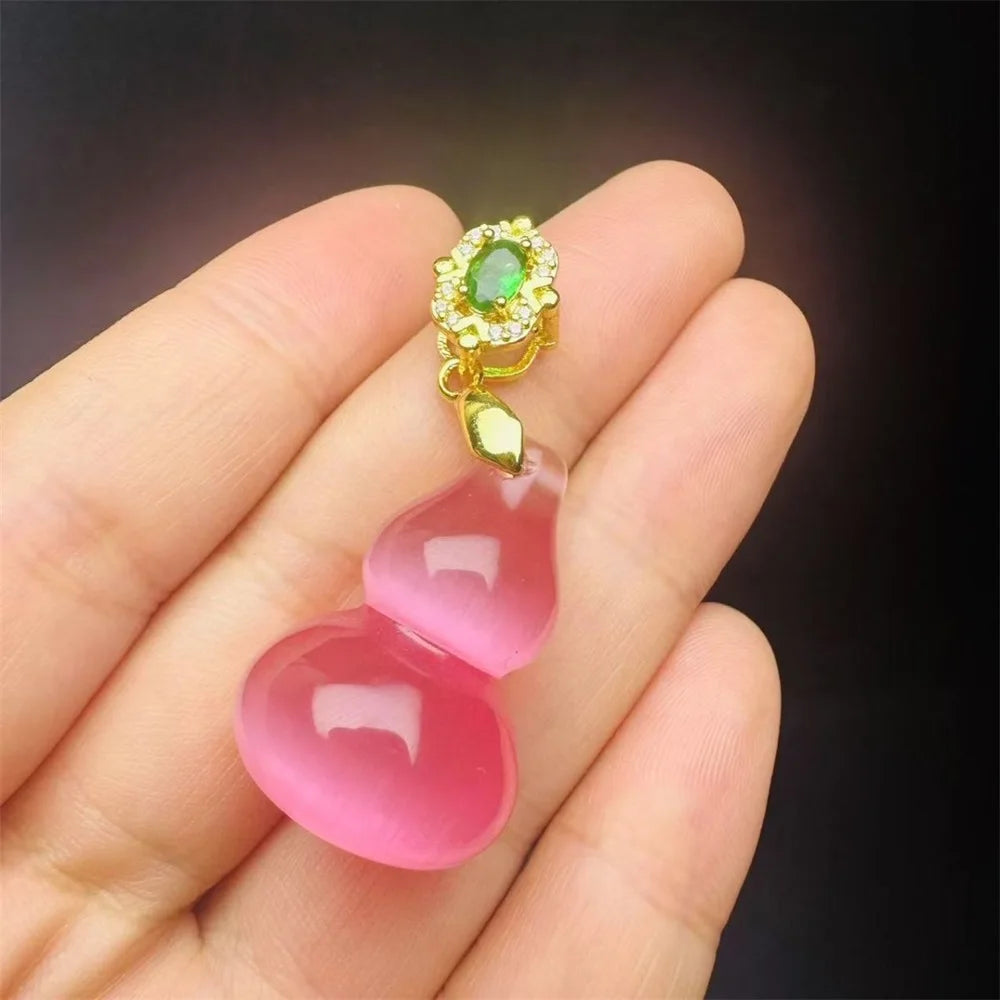 Natural Colorful Cat's Eye Stone Pendant Necklace Elegant Fashion Daily Wear Luxury Quality Fine Jewelry For Women Unisex Gift