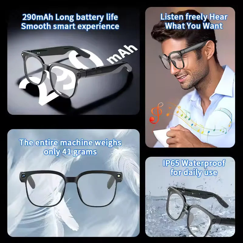 2026 Smart AI Glasses Men New 4K HD 800W pixel Camera 32GB Memory 120+ Translation ChatGPT Music Shoot Photos &Video Sunglasses