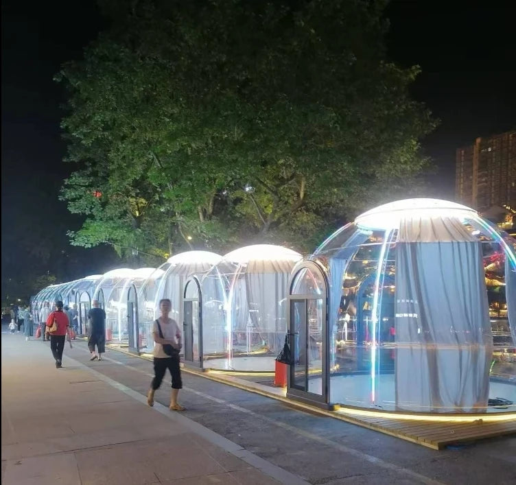 Prefab Luxury PC Outdoor Igloo Glamping Dome House Clear Bubble House Polycarbonate Geodesic Tent Hotel Use