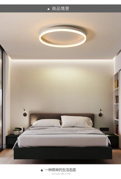 Modern Bedroom led Ceiling Lights Round Remote Control Dimmable led Living Room Ceiling Light White/Black Indoor Ceiling Lights