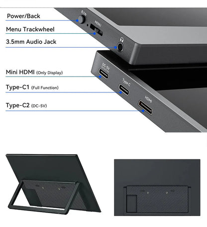 13.3-inch Touch Screen Portable Gaming Monitor Laptop Screen Extender FHD 1920x1200P IPS Touchscreen Monitor With Dual Speaker