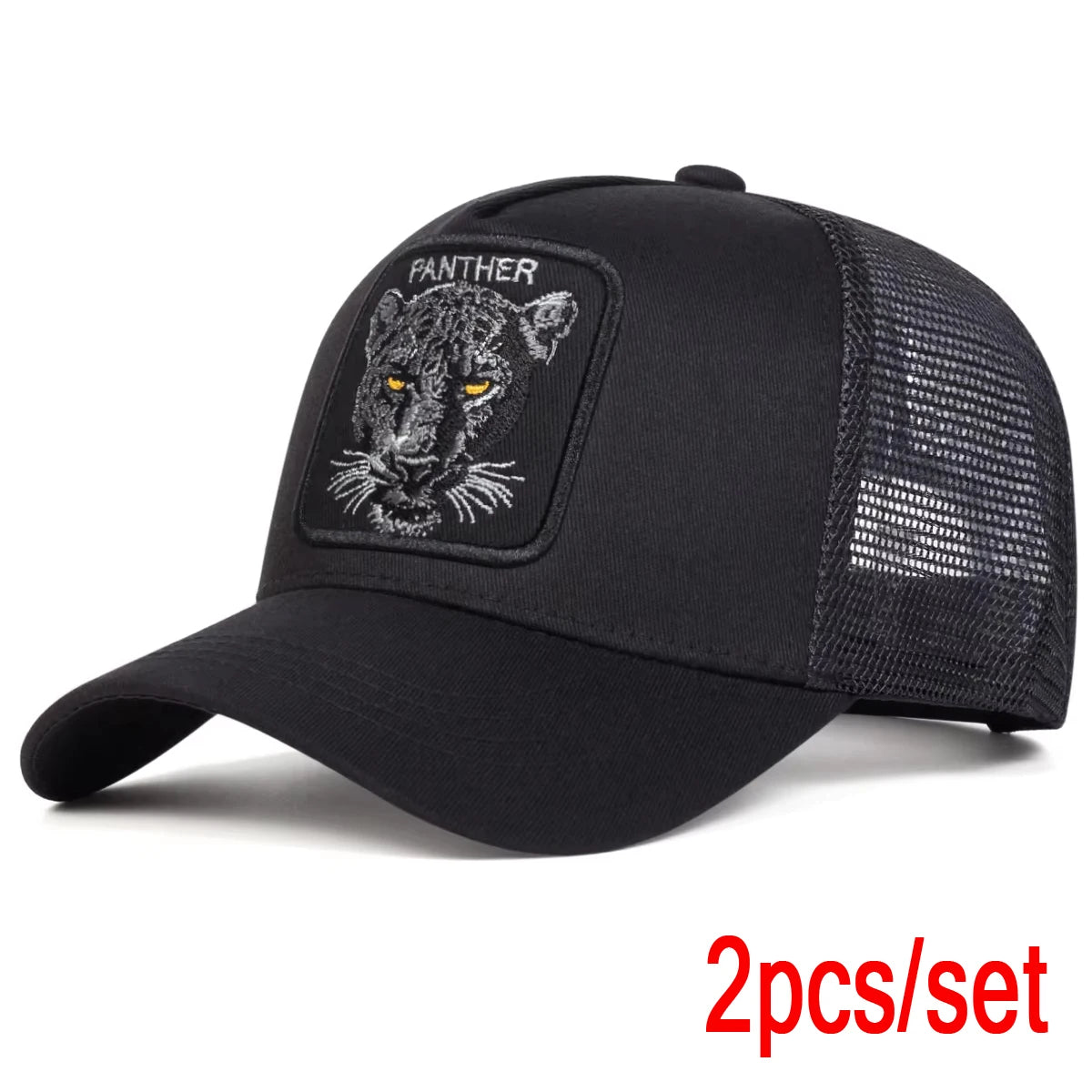 Unisex PANTHER Embroidery Baseball Net Caps Spring and Summer Outdoor Adjustable Casual Hats Sunscreen Hat