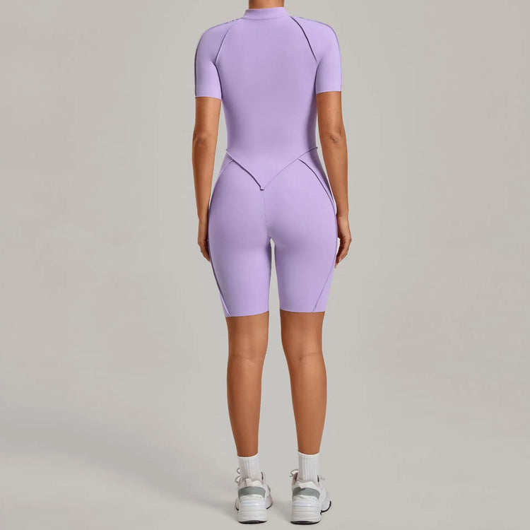 Women's Winter Yoga Jumpsuits Sports Fitness Hip-Lifting Slimming One-piece Zipper Long-Sleeved Outdoor Gym Workout Bodysuits