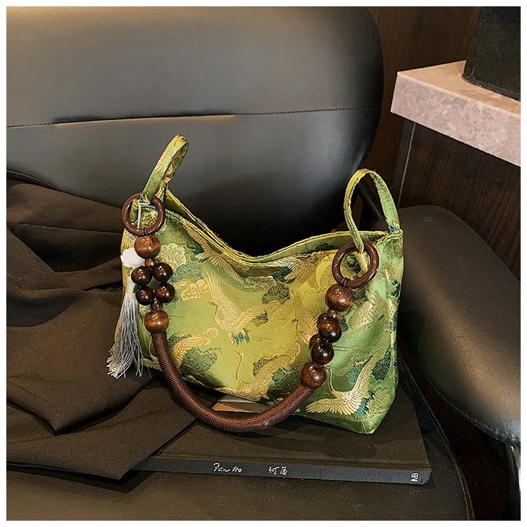 Shoulder Bags Tassel Decoration Embroidered National Style Hasp Sewing Thread 2026 Spring New Hot Sale Women's Handbags