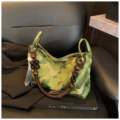 Shoulder Bags Tassel Decoration Embroidered National Style Hasp Sewing Thread 2026 Spring New Hot Sale Women's Handbags