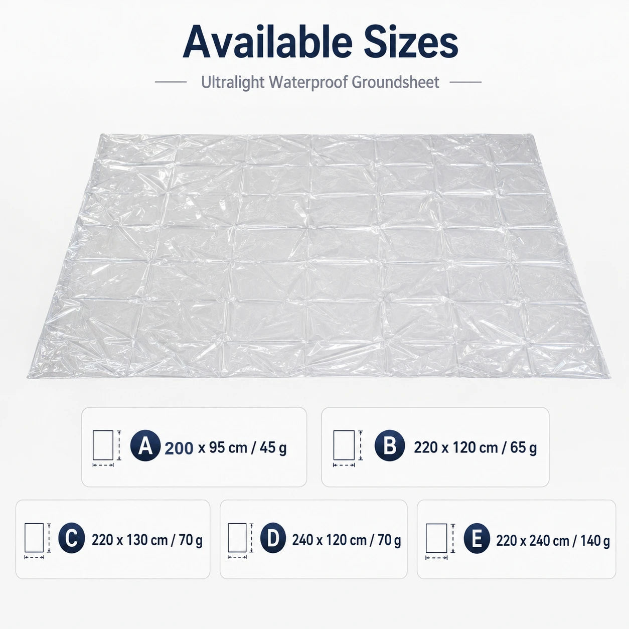 Four Season Ultralight Transparent Tent Groundsheet Waterproof Moisture Proof Camping Footprint Foldable Reusable Outdoor Tarp