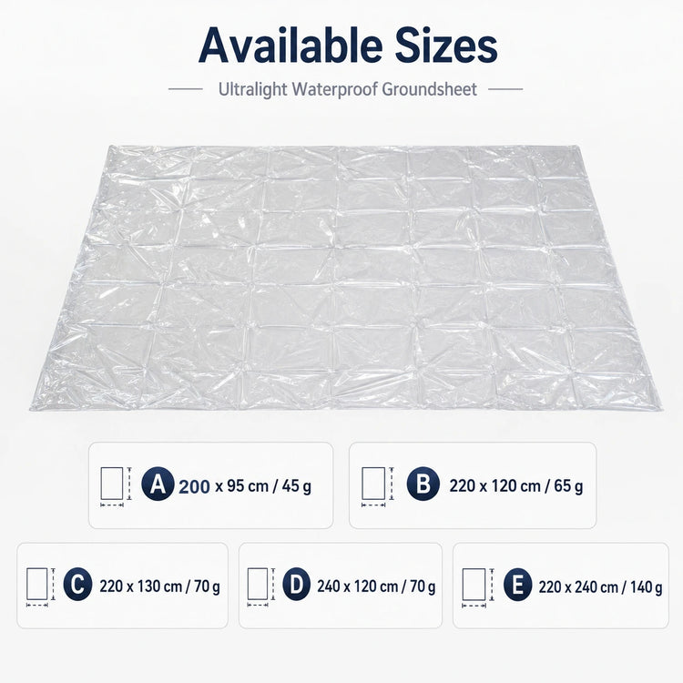 Four Season Ultralight Transparent Tent Groundsheet Waterproof Moisture Proof Camping Footprint Foldable Reusable Outdoor Tarp