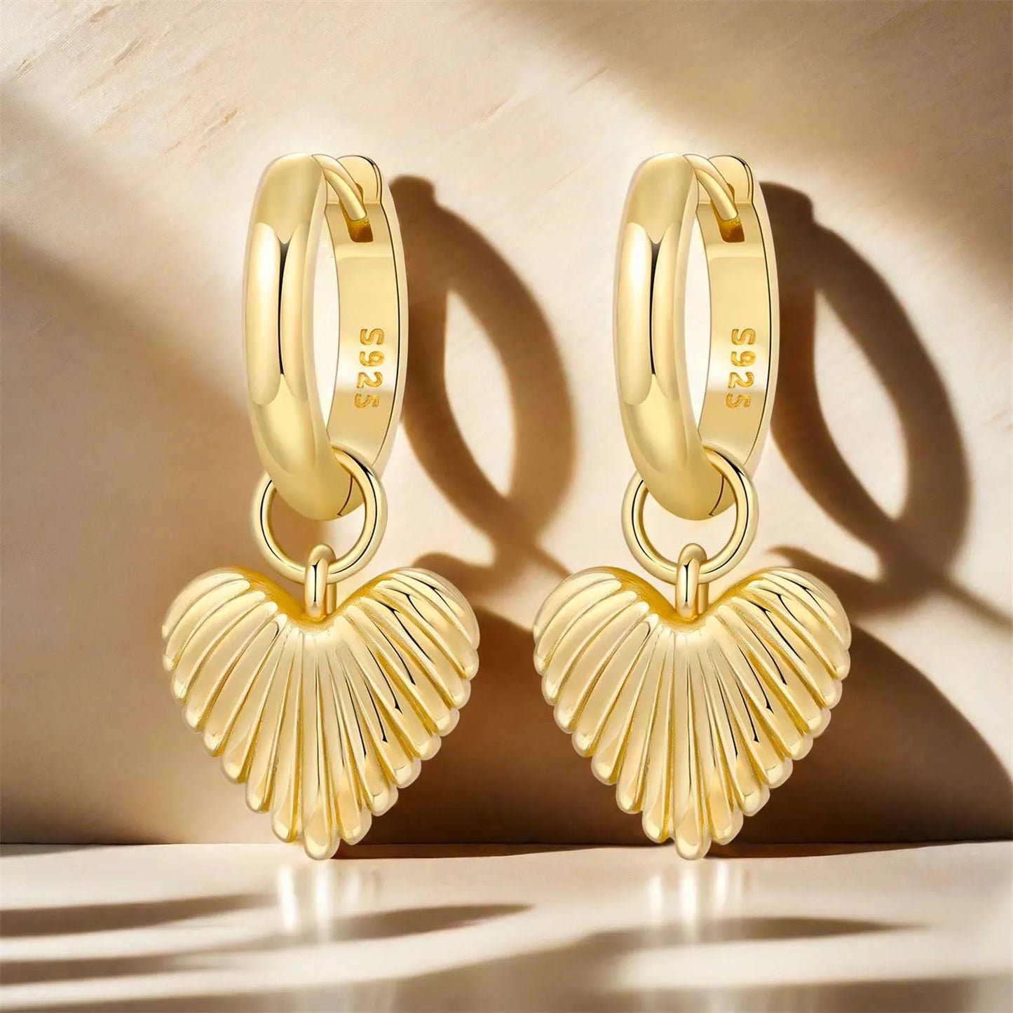 Original 925 Sterling Silver Heart Vintage Luxury Earrings Fashion 18K Gold Hoop Earrings for Women Piercing Jewelry Aretes 2026
