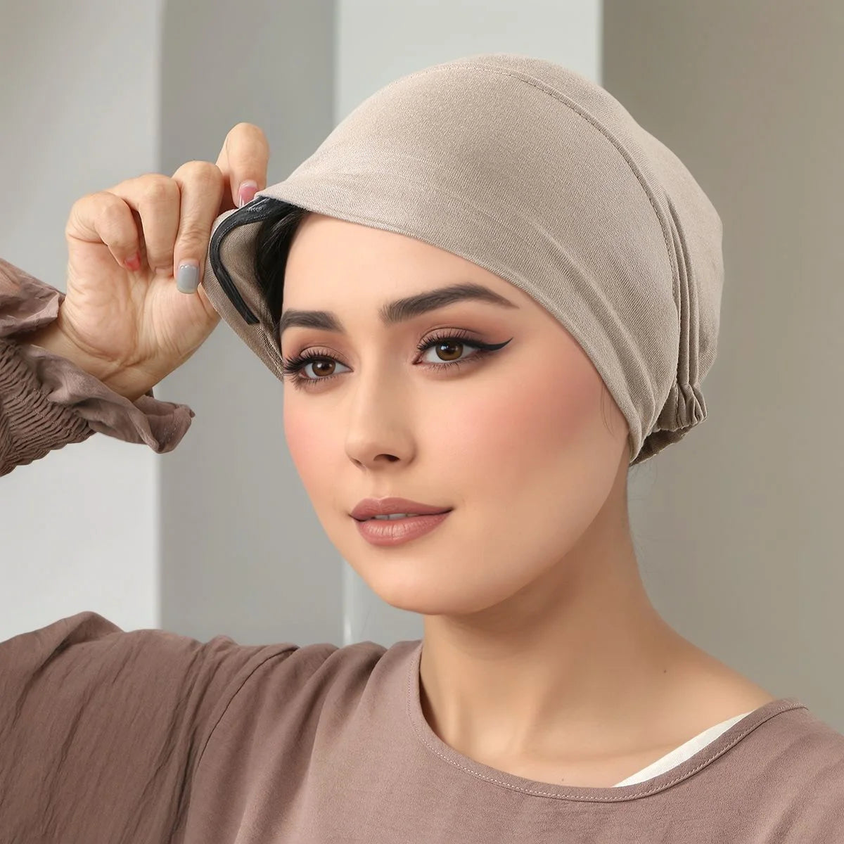 High Quality Cotton Modal Hijabs Anti-slip Elastic Tie Back Inner Caps Underscarf Women's Islamic Muslim Headscarf Hijab Caps