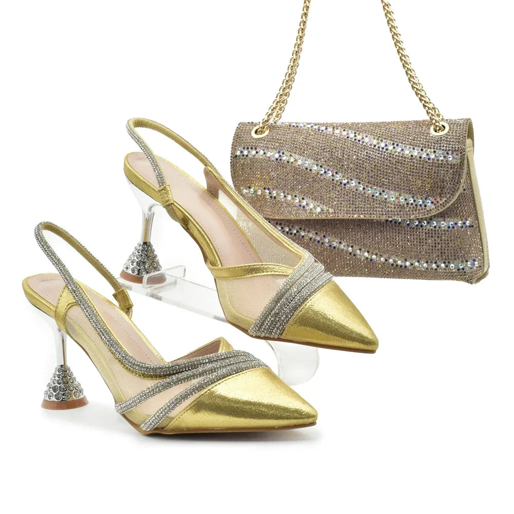 Fashion Party Italian Shoe Bag Set Ladies Shoe with Matching Bag Set 2024 Designer Shoes Women Luxury 2024 Nigerian Party Pumps