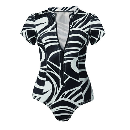 2026 Surfing Sport Swimsuit Long Sleeves Women One Piece Swimsuit  Swimwear Solid Monokini Bathing Suit Tropical Bodysuit Female