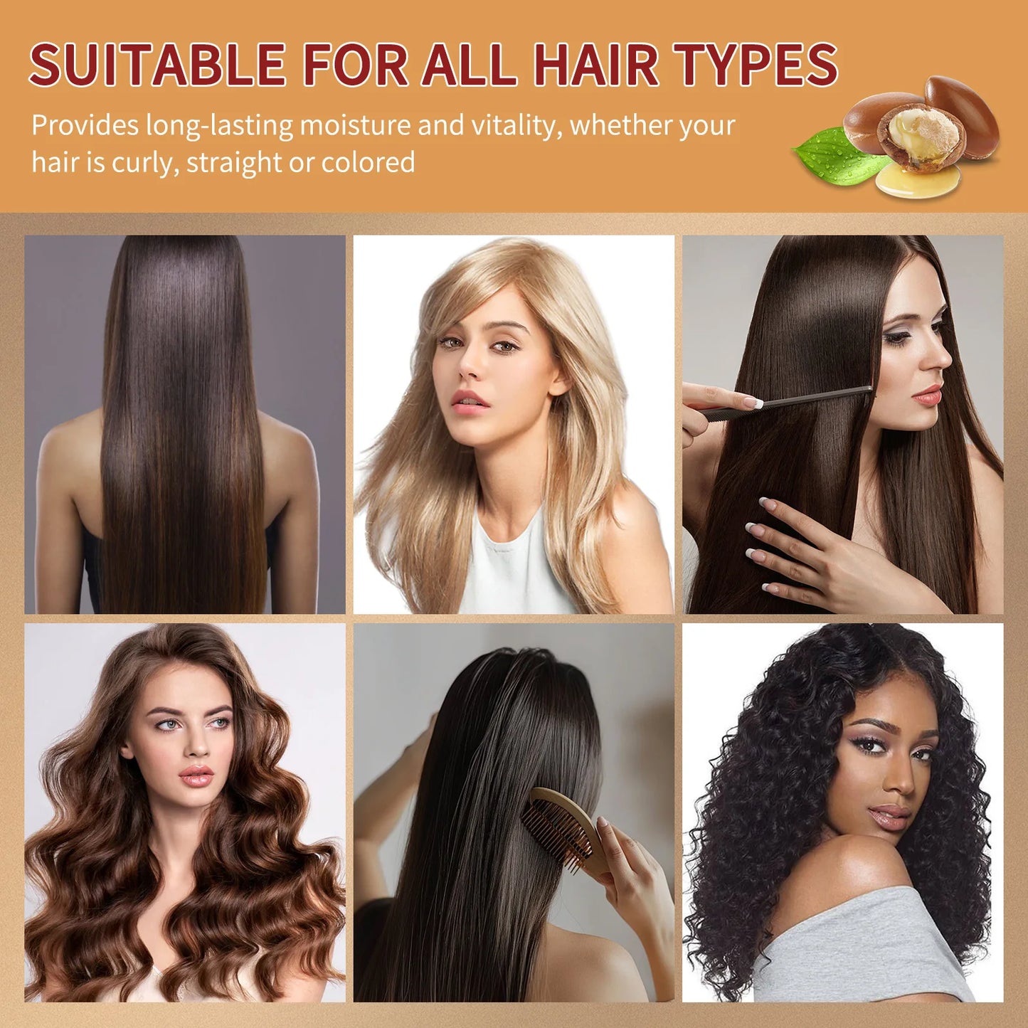 100G Argan Oil Hair Mask – Deep Repair and Hydration Treatment Restores Strength, Shine, and Elasticity for All Hair Types