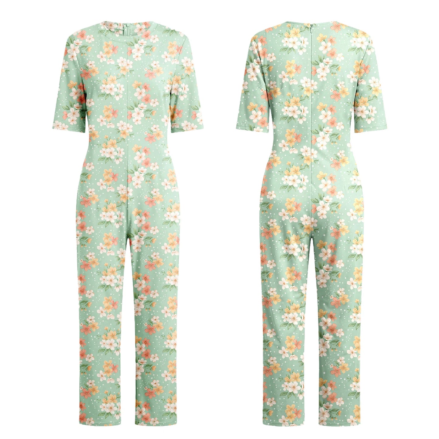 Women Special Need Adaptive Clothing Elderly Alzheimer Dementia Back Zipper Anti-Strip Nursing Jumpsuit Homewear Sleepwear