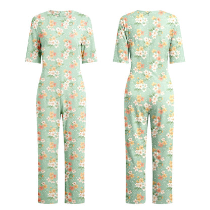 Women Special Need Adaptive Clothing Elderly Alzheimer Dementia Back Zipper Anti-Strip Nursing Jumpsuit Homewear Sleepwear