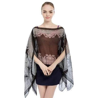 110*160cm Multifunctional Shawl Summer Sunscreen Chiffon Printed Scarf Oversized Beach Silk Scarf New