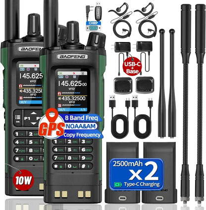 BAOFENG UV 32 Walkie Talkie Long Range GPS 10W Multi Band Wireless Bluetooth Programming Copy Frequency UV32 Ham Radio Camping