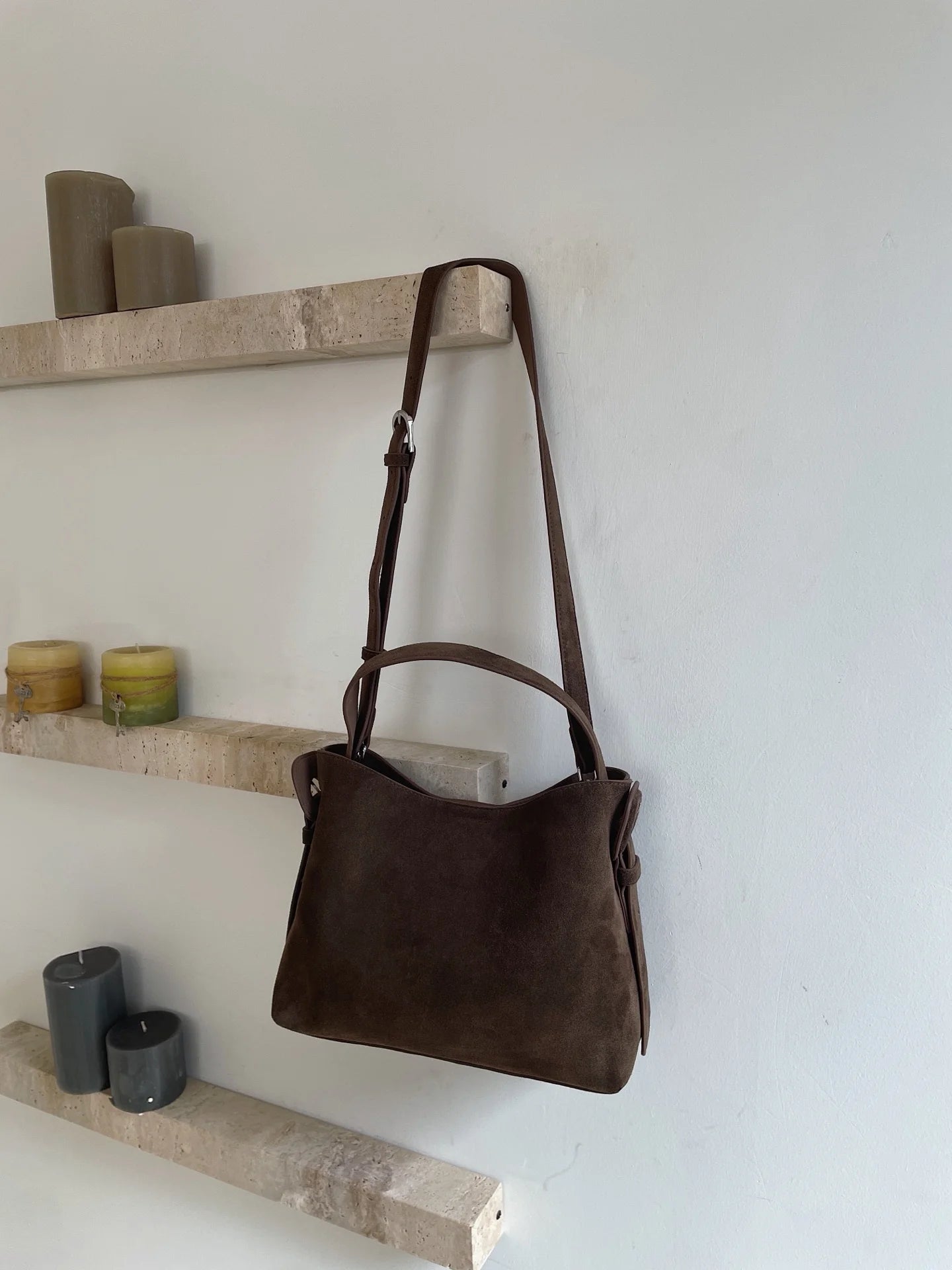 Suede Cowhide fashion ladeis shoulder cross brown bags luxury designer women coffe handbags angola red