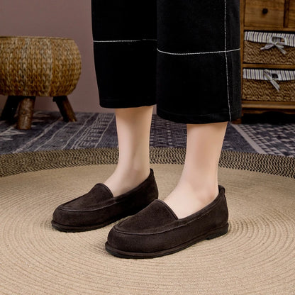 Winter Shoes Women's 2026 New Wool One-piece Women's Loafers Low Heel Fashion Casual One-Foot Slip-on Warm Ladies Shoes