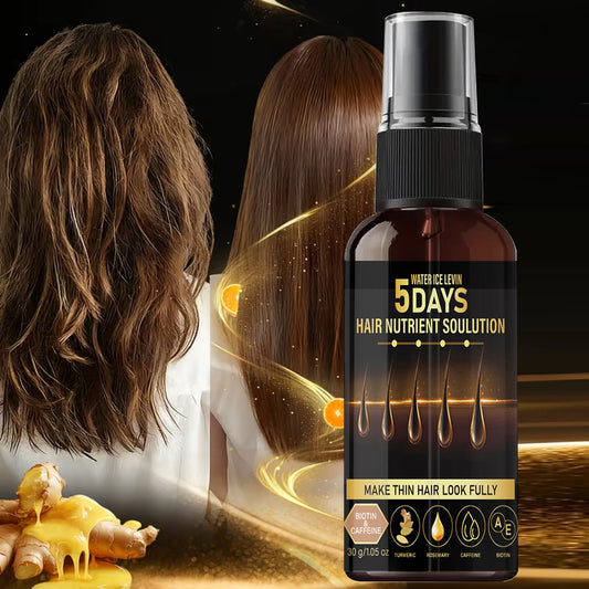 5 Days Hair Growth Oil - Biotin, Caffeine & Rosemary, Nourishing for Thin Hair to Look Fuller