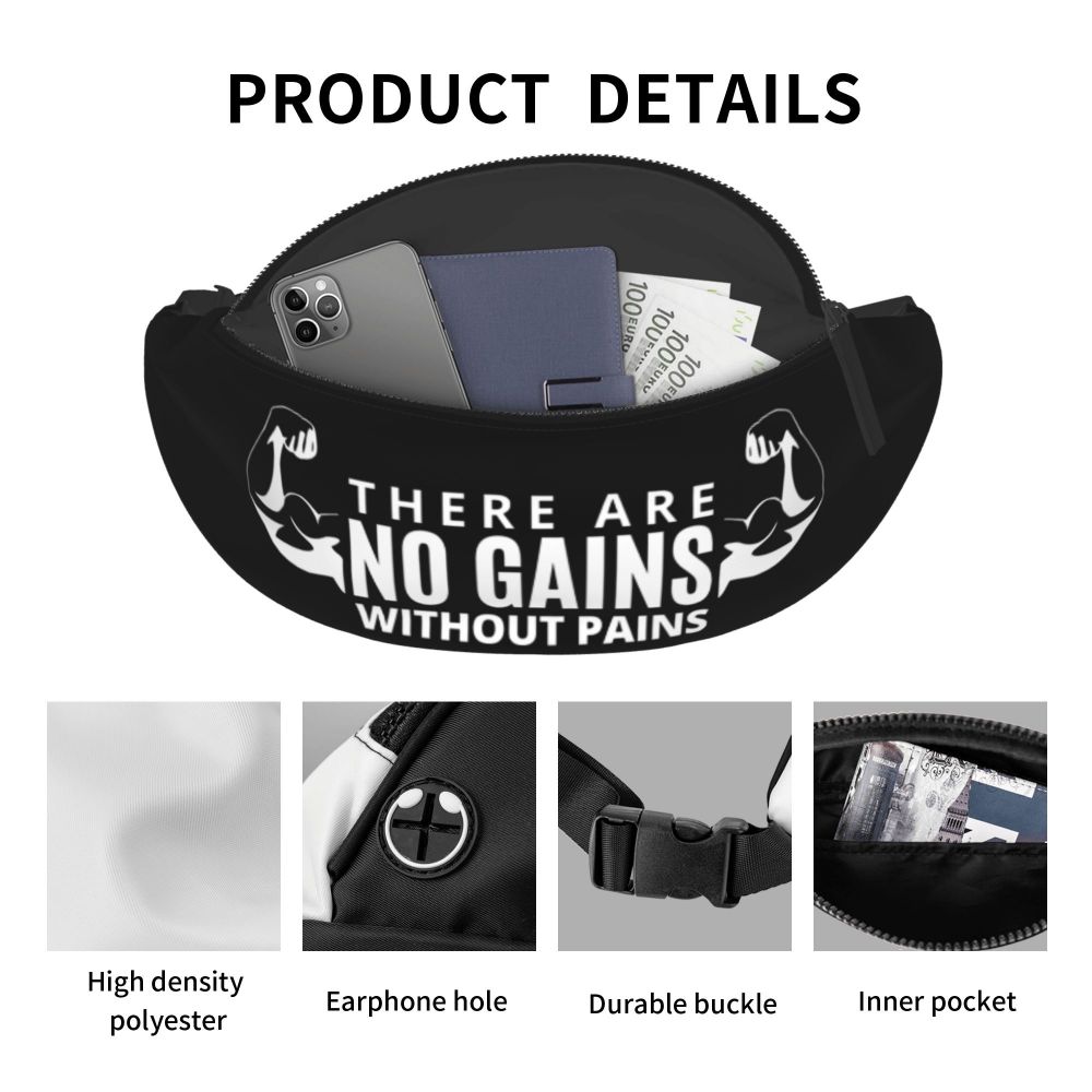 Powerhouse Gym Fanny Bag Custom Bodybuilders Fitness Crossbody Waist Pack Men Women Cycling Camping Phone Money Pouch