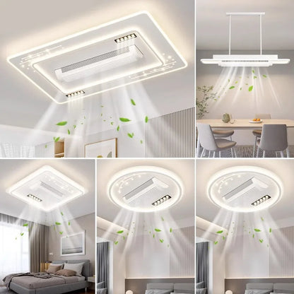 Modern LED Leaf Free Ceiling Fan 6-speed Ceiling Light Remote Control Living Room Bedroom Children's Room Fan Light Home Lightin